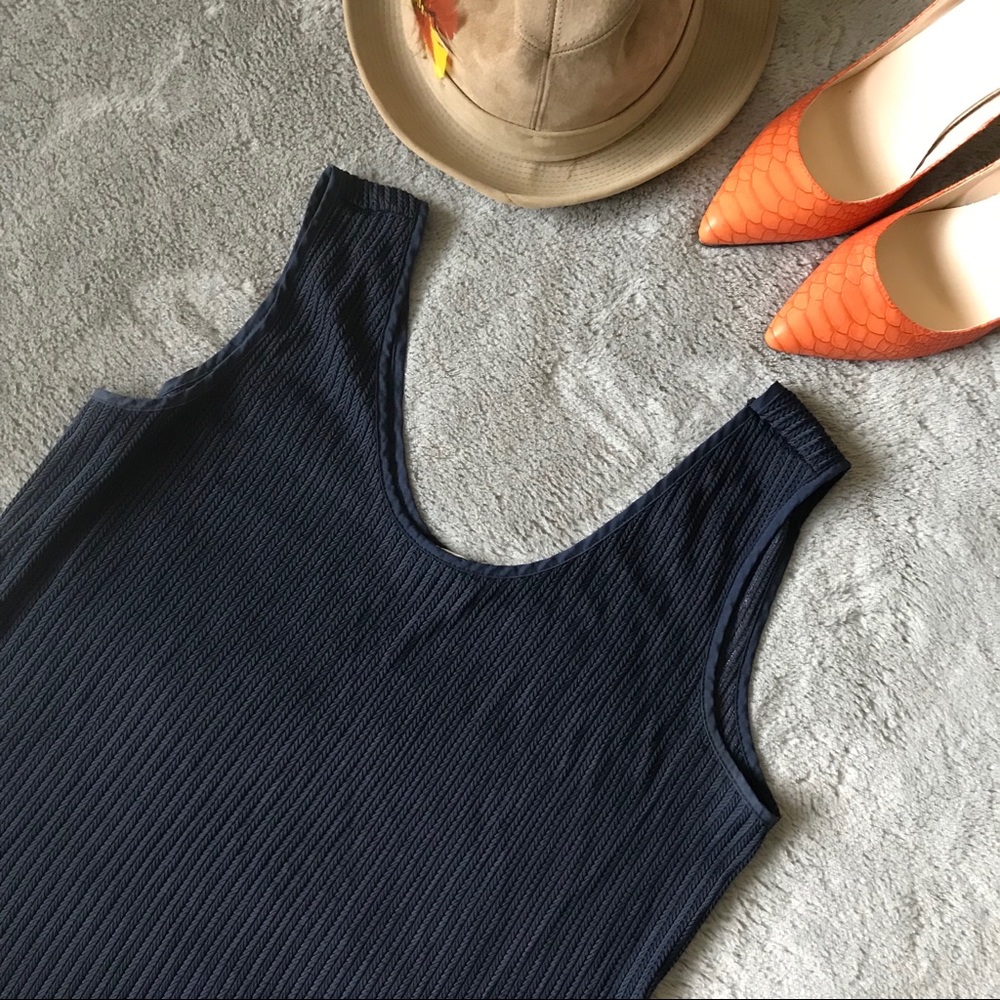 Edcapades Navy Blue Ribbed Tank Top